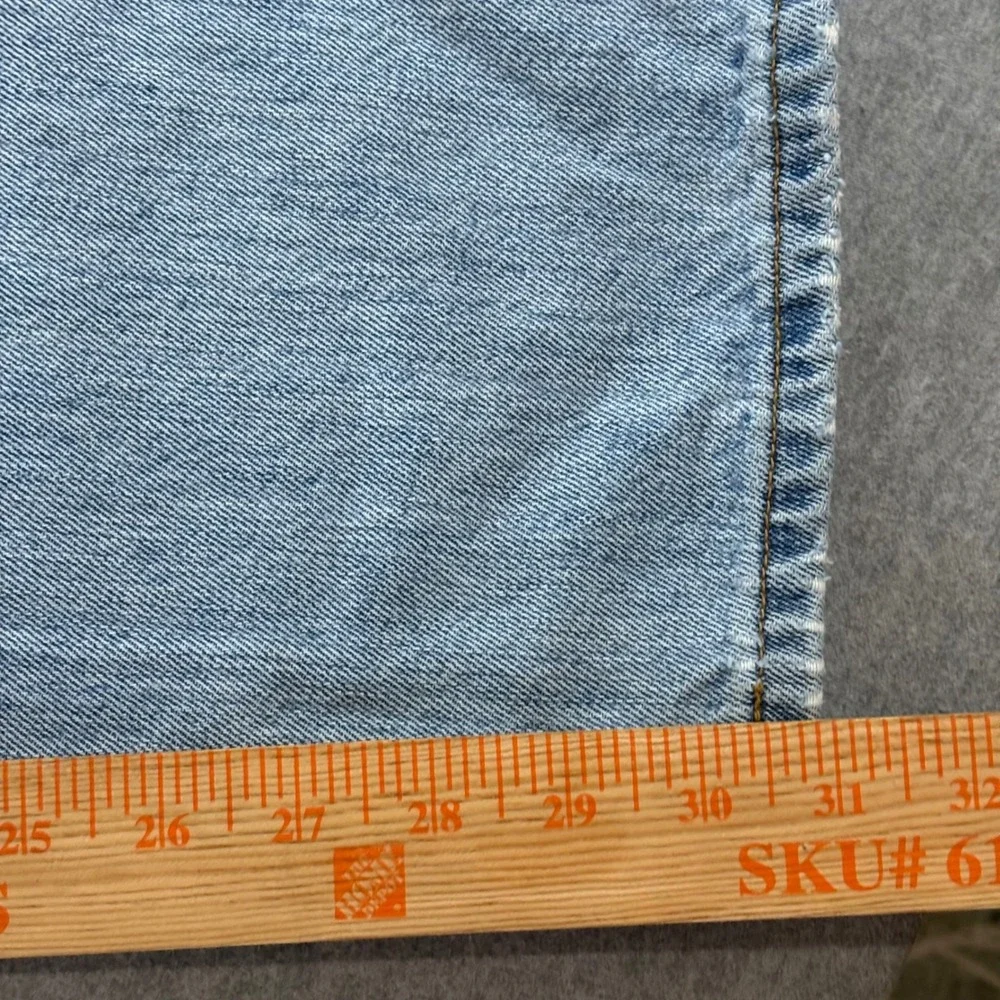 Levis 501 Original Fit Mens Light Wash Blue Straight Leg Button Fly Jeans 36x32